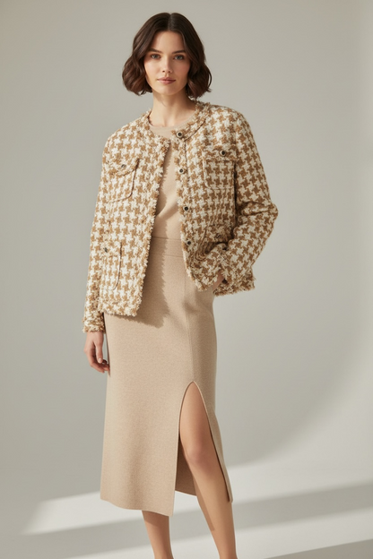 Long Houndstooth Jacket