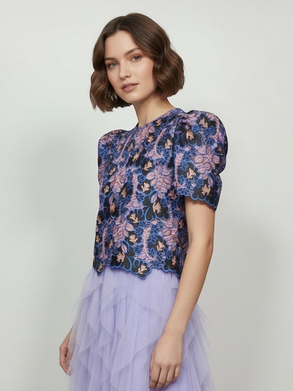 Puffsleeve Roundneck Top