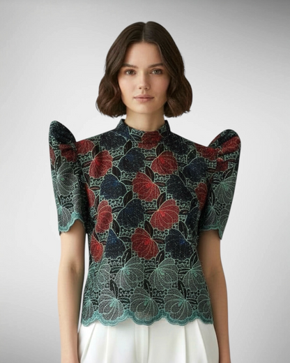 Stand Collar Terno Top