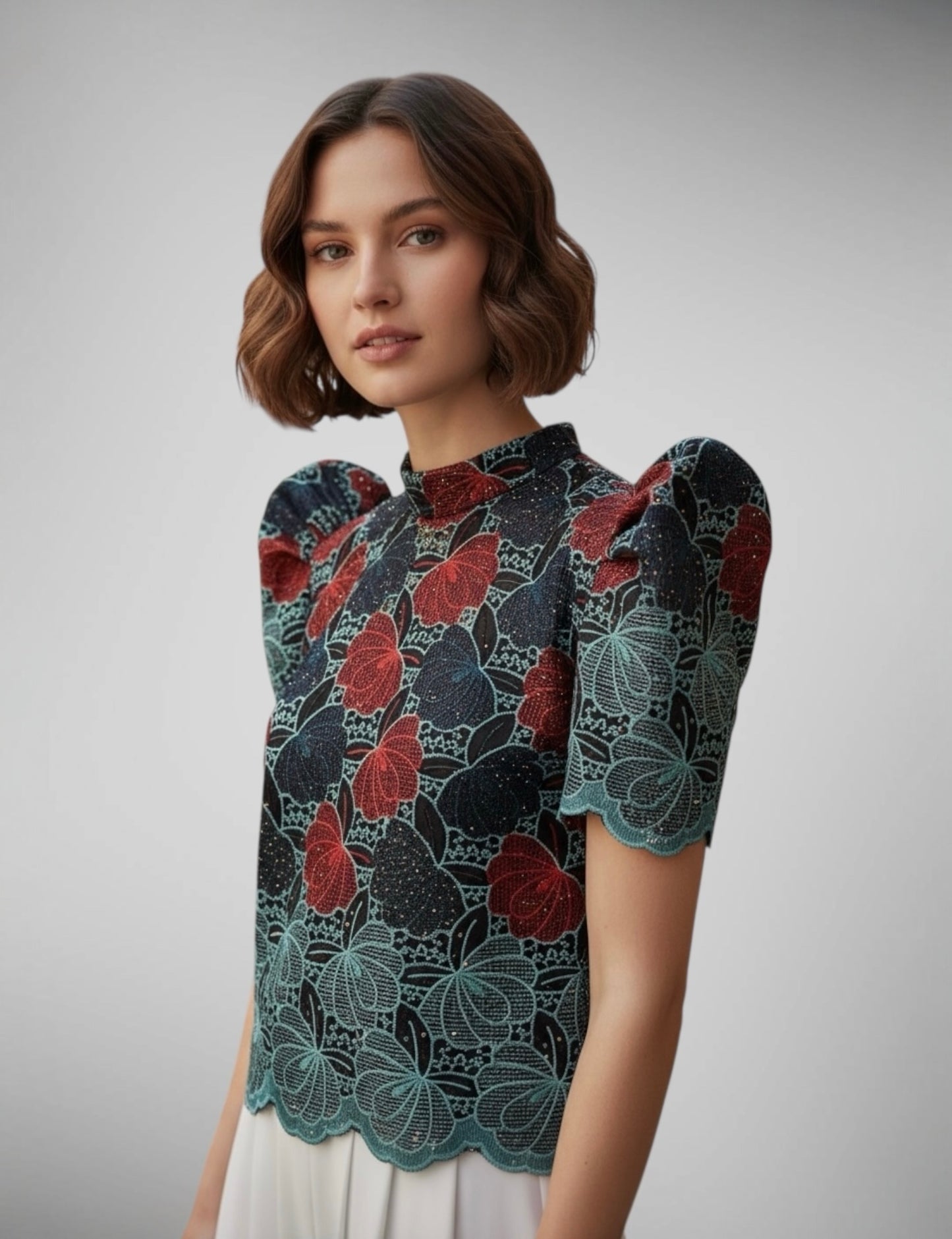 Stand Collar Terno Top