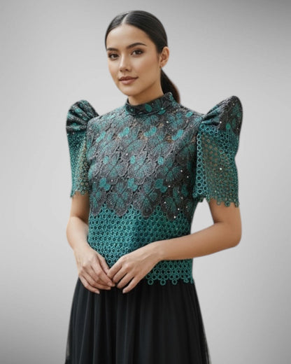 Stand Collar Terno Top