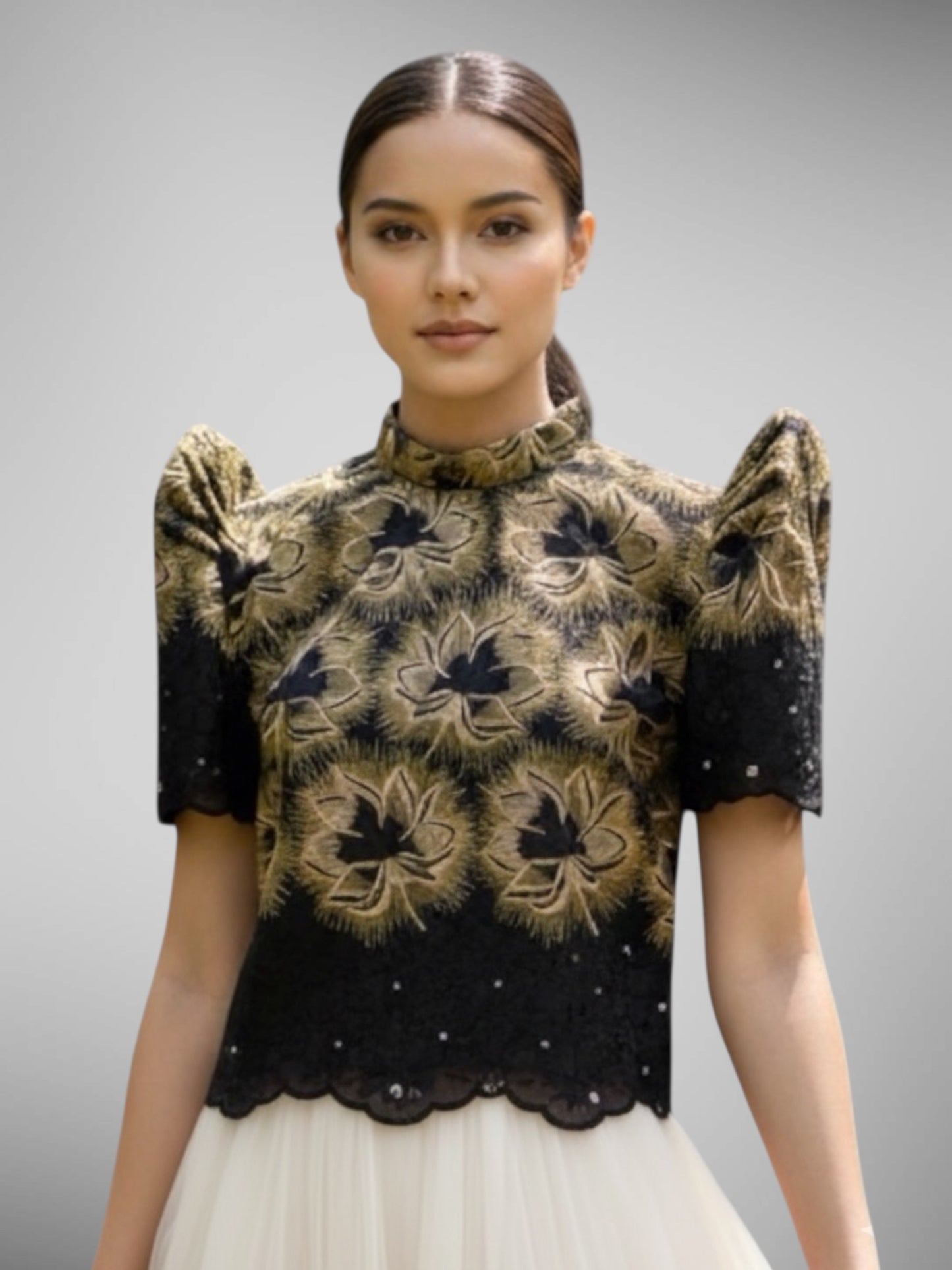 Stand Collar Terno Top