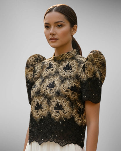 Stand Collar Terno Top