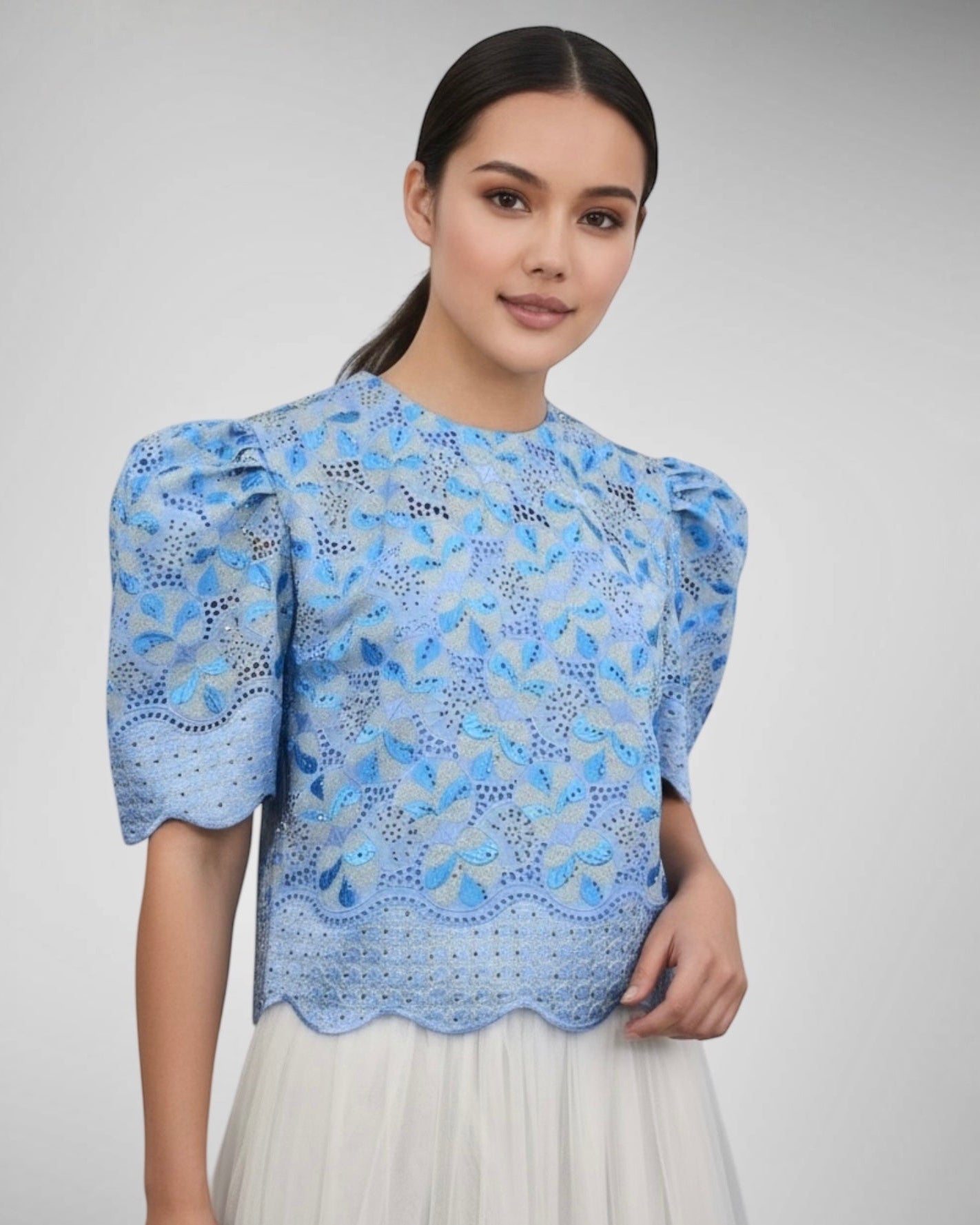 Puffsleeve Roundneck Top