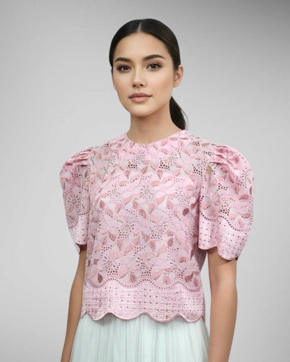 Puffsleeve Roundneck Top