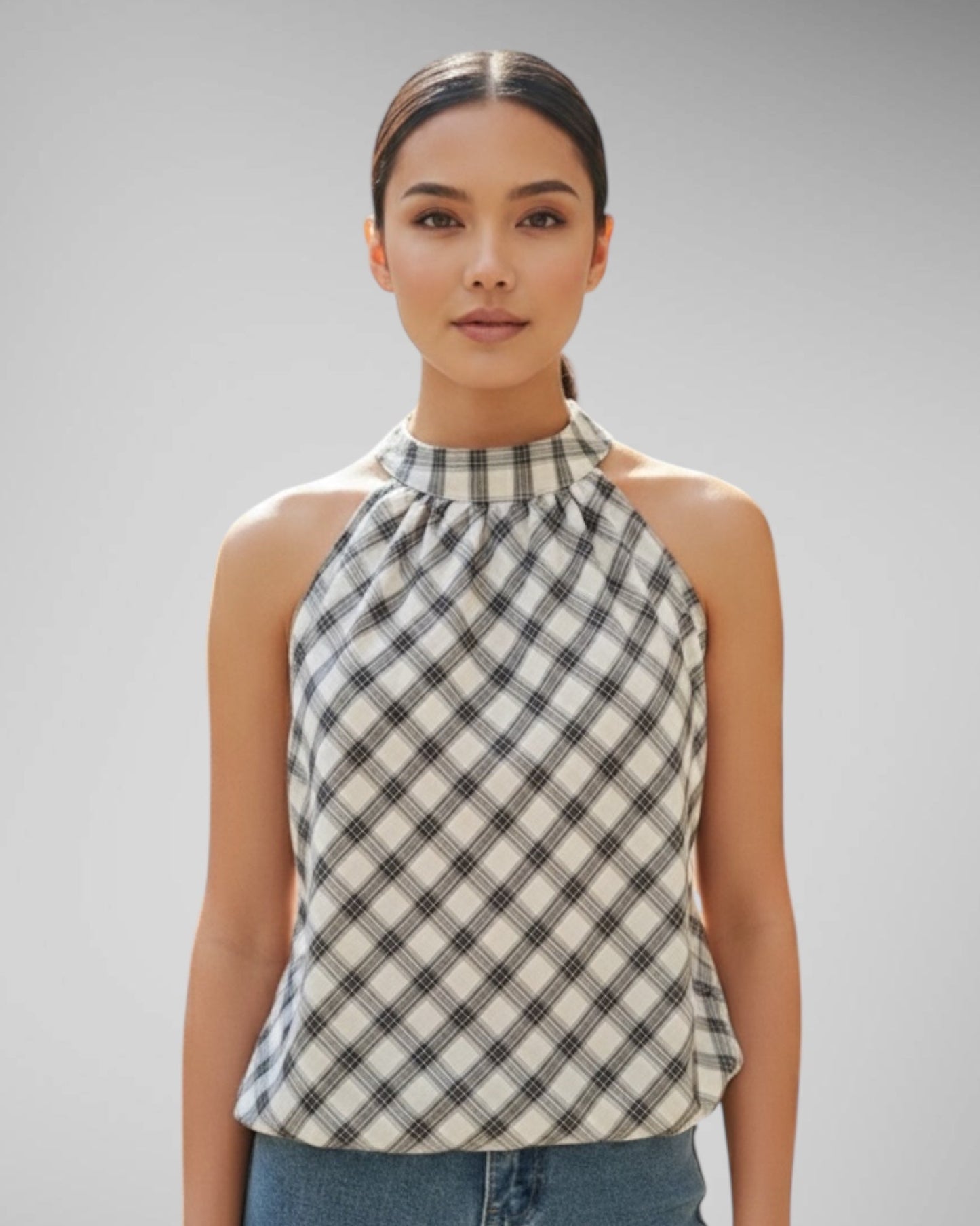 Checkered Halter Top
