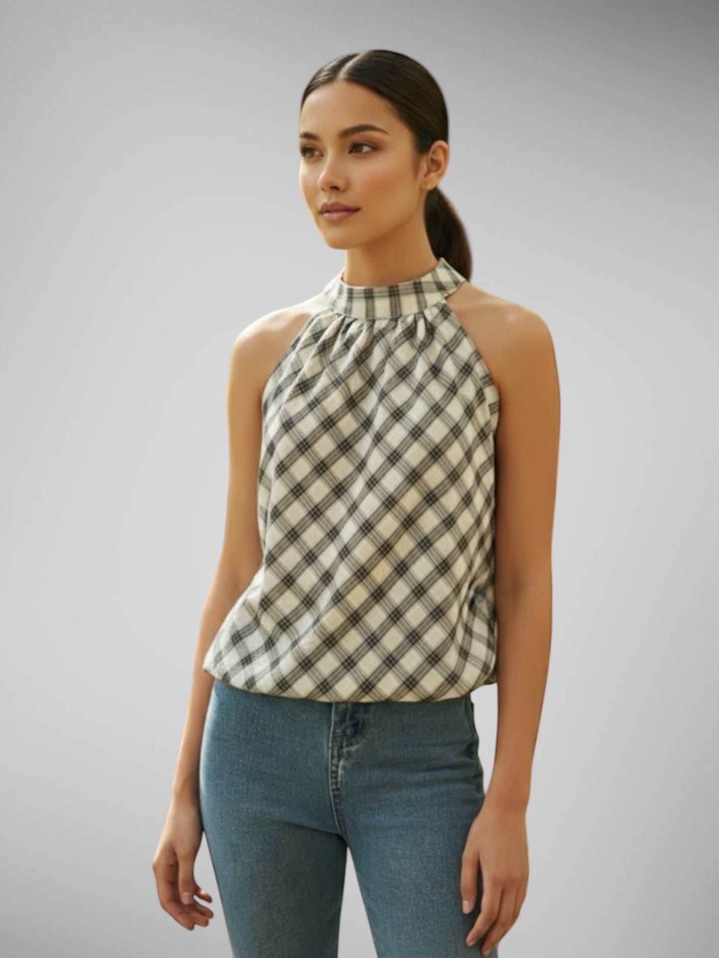 Checkered Halter Top