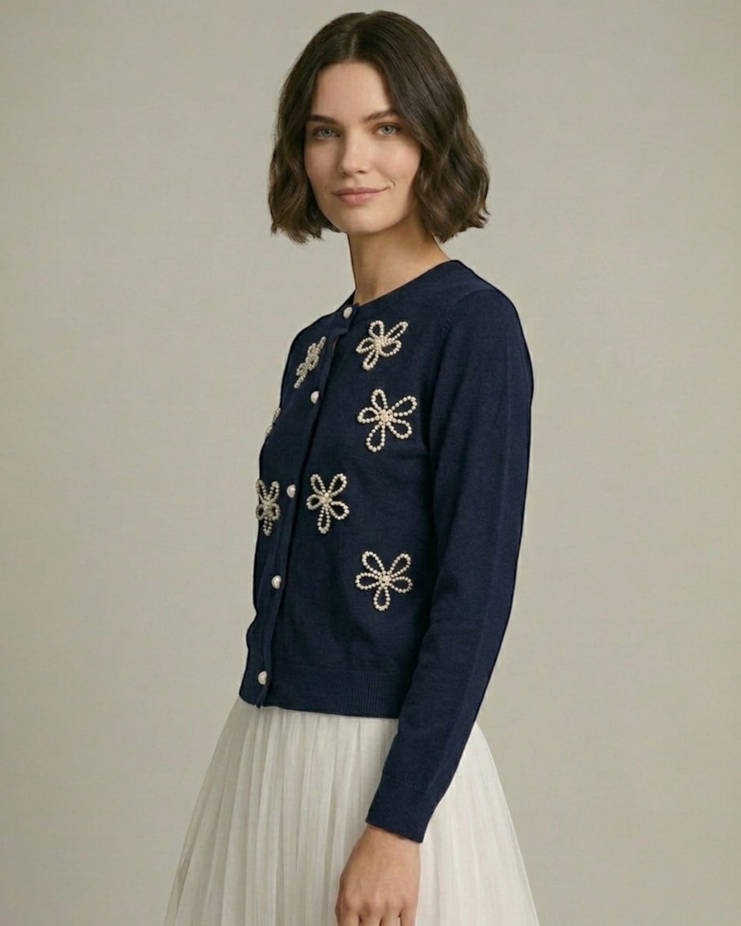 Cardigan with Flower