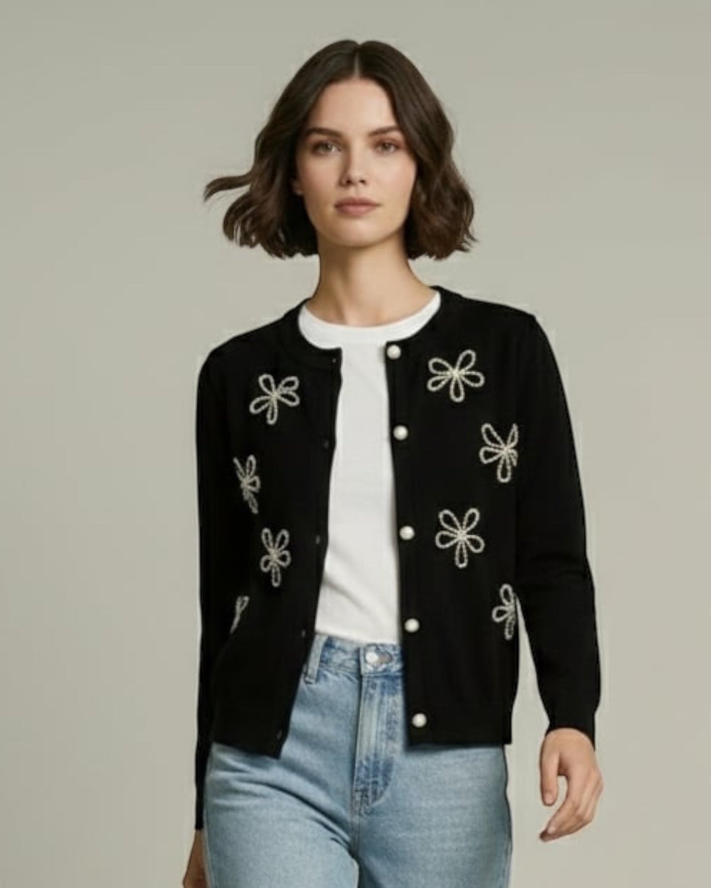 Cardigan with Flower