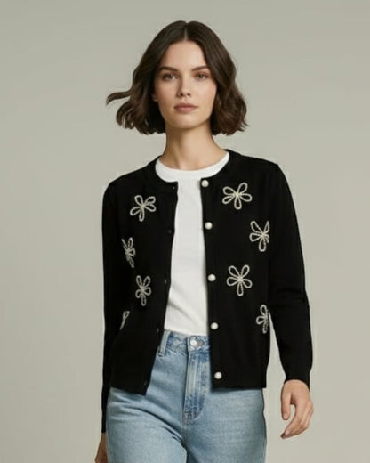 Cardigan with Flower