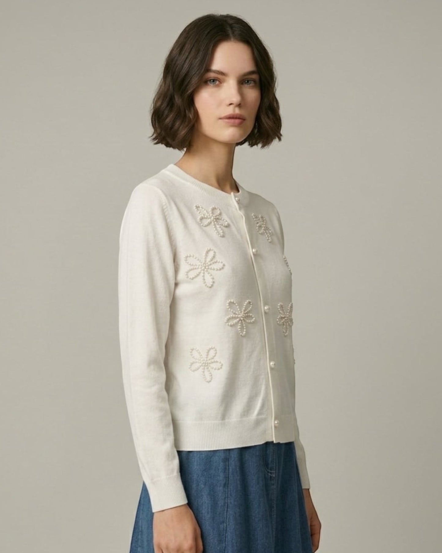 Cardigan with Flower