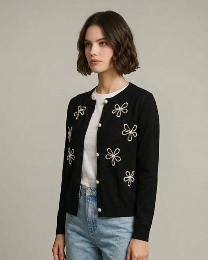 Cardigan with Flower