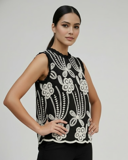 Embroidered Sleeveless