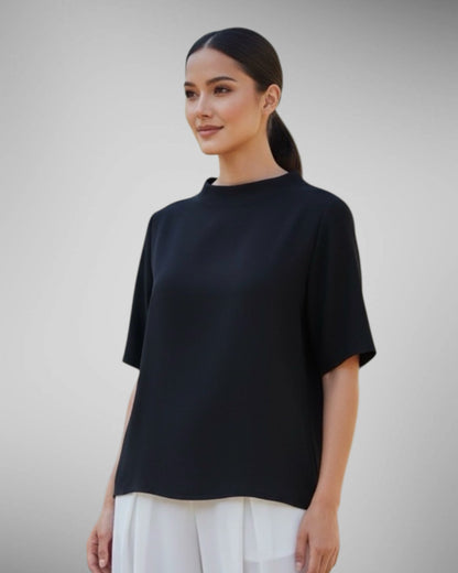 Shortsleeve Zip Back Top