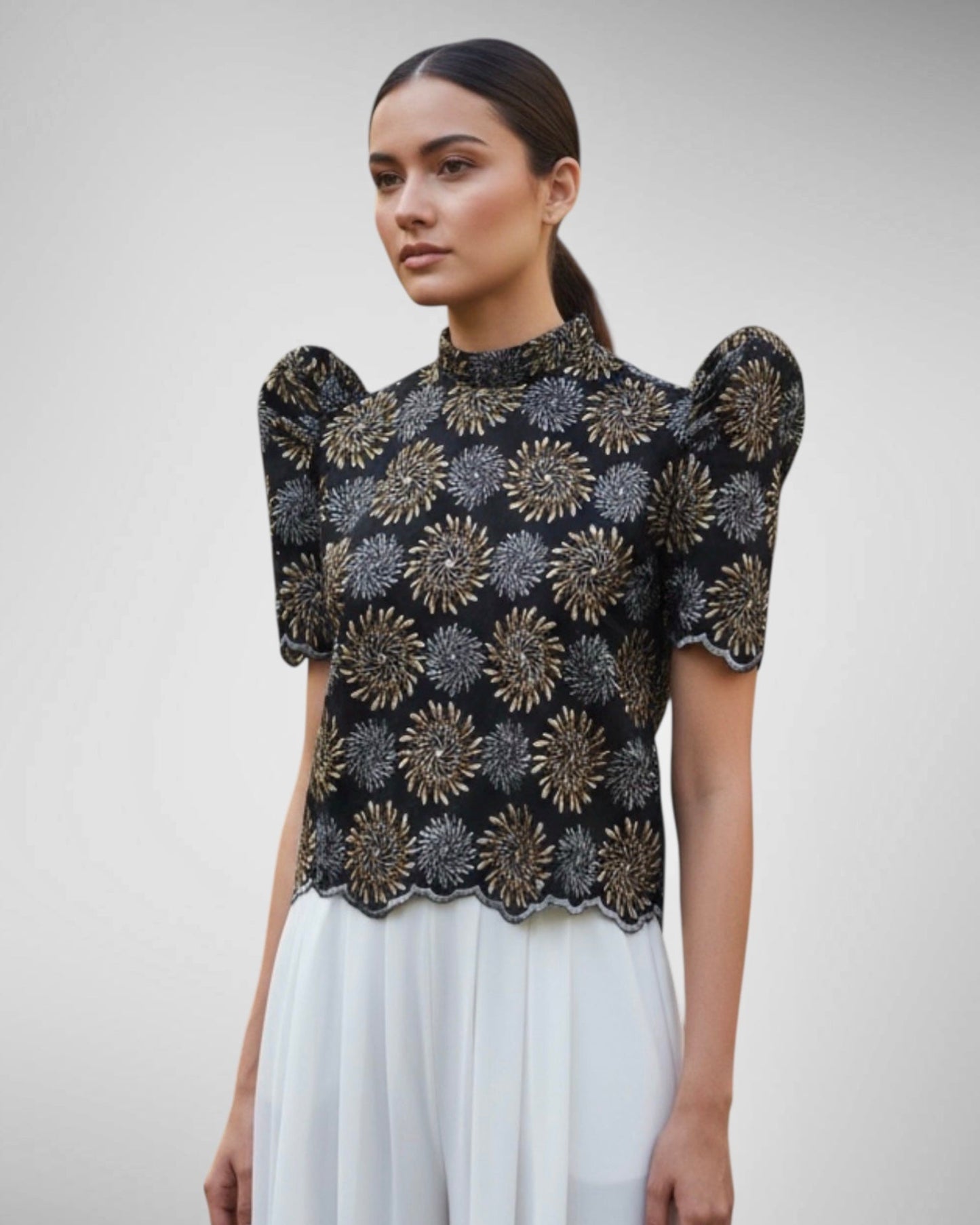 Stand Collar Terno Top