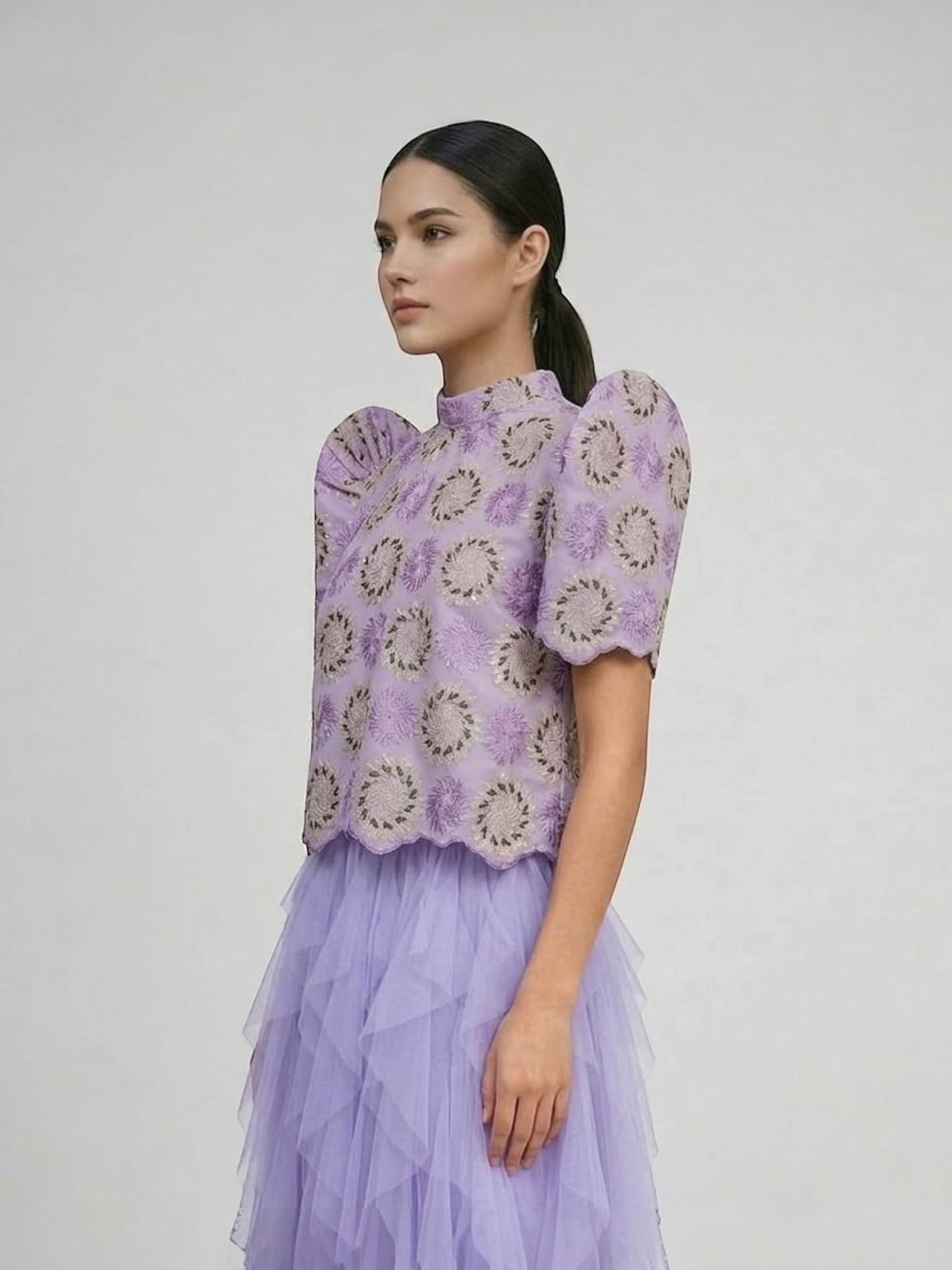 Stand Collar Terno Top