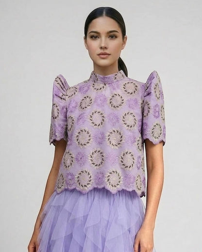 Stand Collar Terno Top