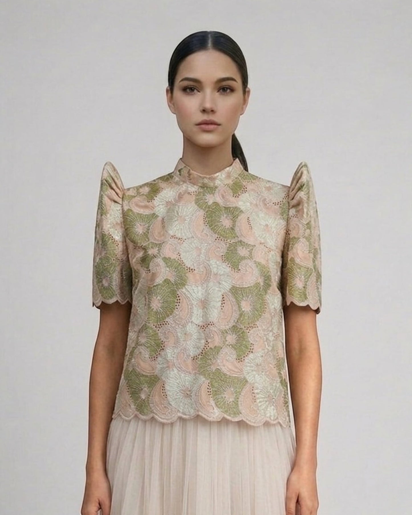 Stand Collar Terno Top