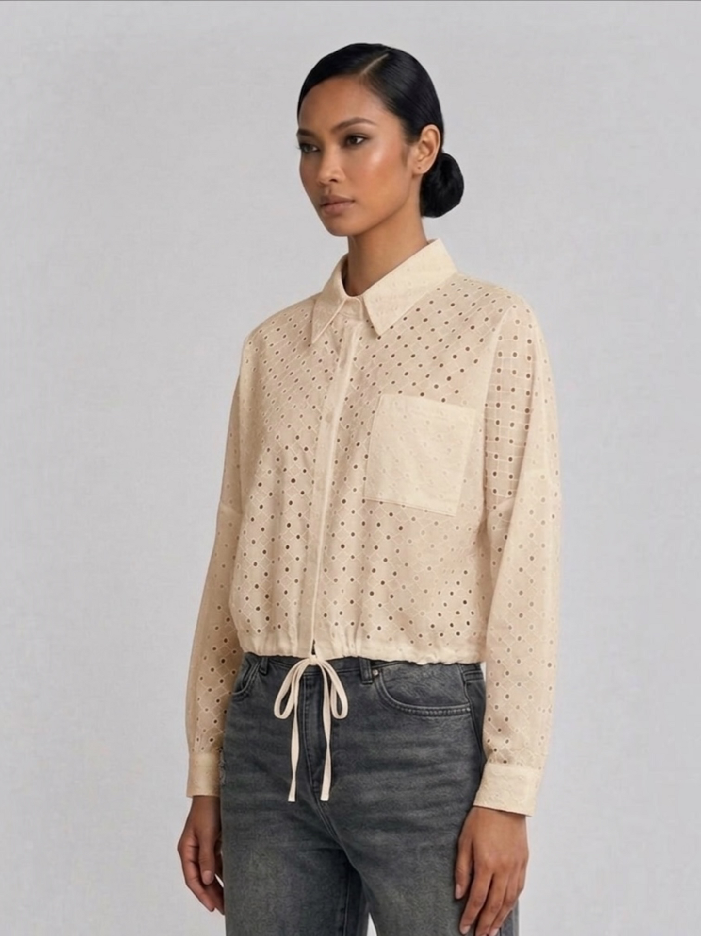 Drawstring Longsleeve Eyelet