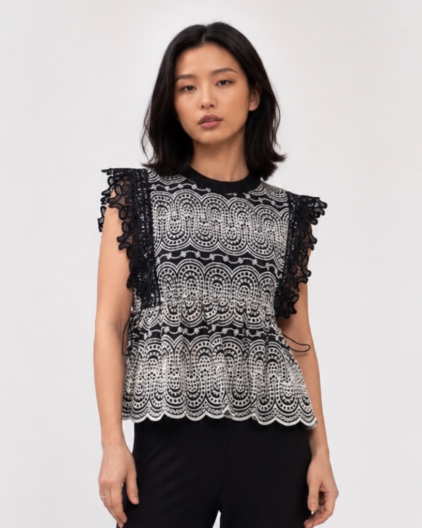 Lace with Drawstring Top