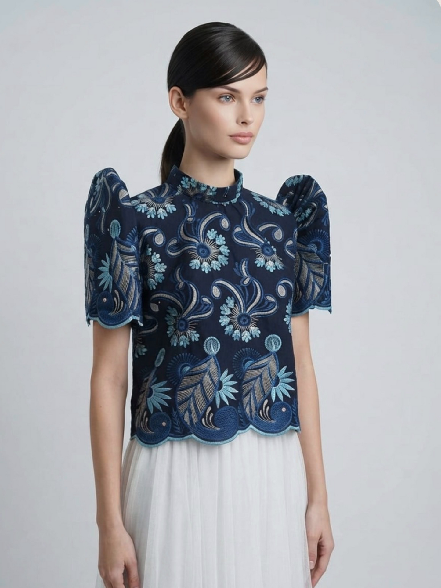 Stand Collar Terno Top