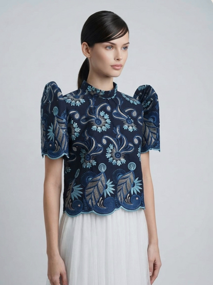 Stand Collar Terno Top