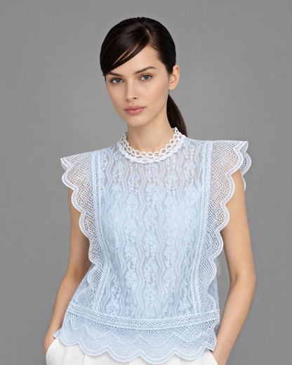Buttondown Sleeveless Lace
