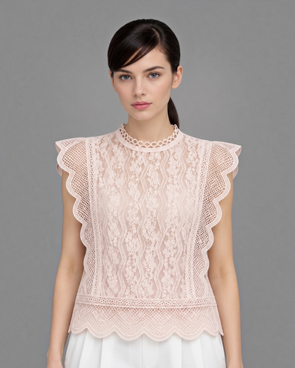 Buttondown Sleeveless Lace