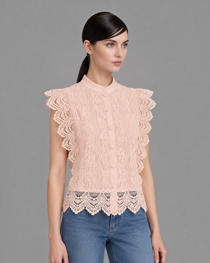 Buttondown Sleeveless Lace