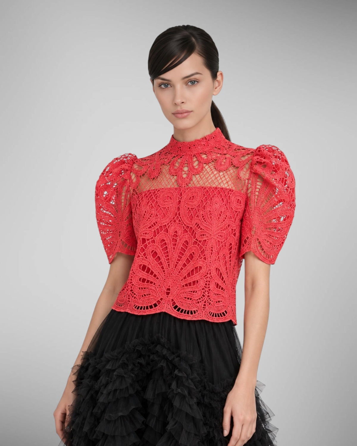 Puffsleeve Lace Top