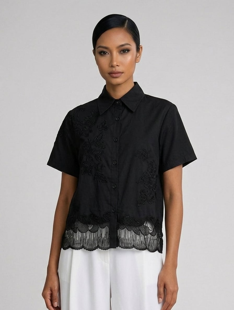 Buttondown With Lace