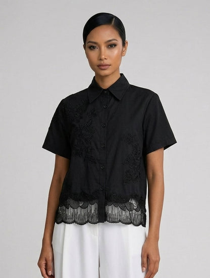 Buttondown With Lace