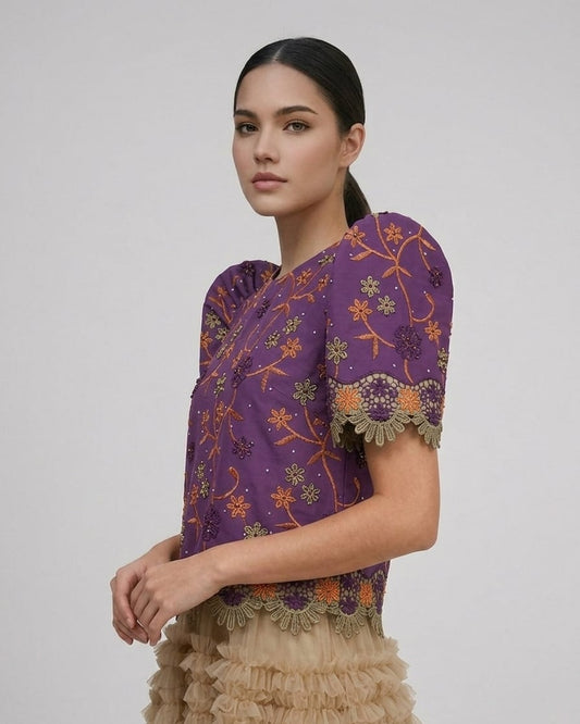 Applique Lace Roundneck