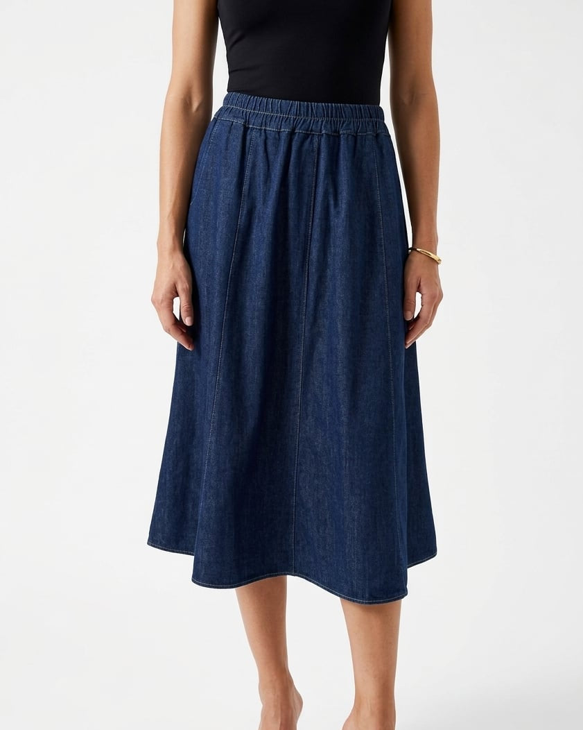 A Line Denim Skirt