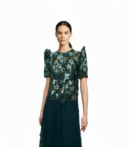 Sequined Roundneck Terno Top