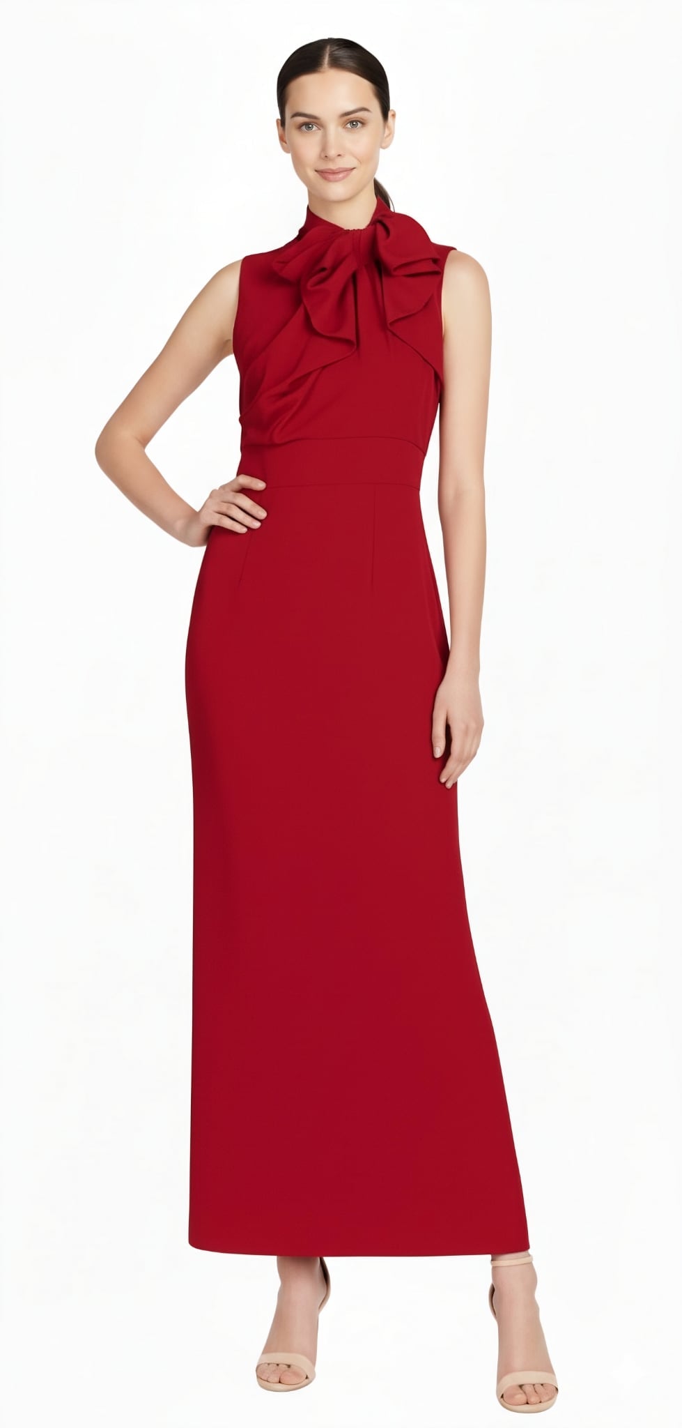 Neck Detail Fitted Maxi