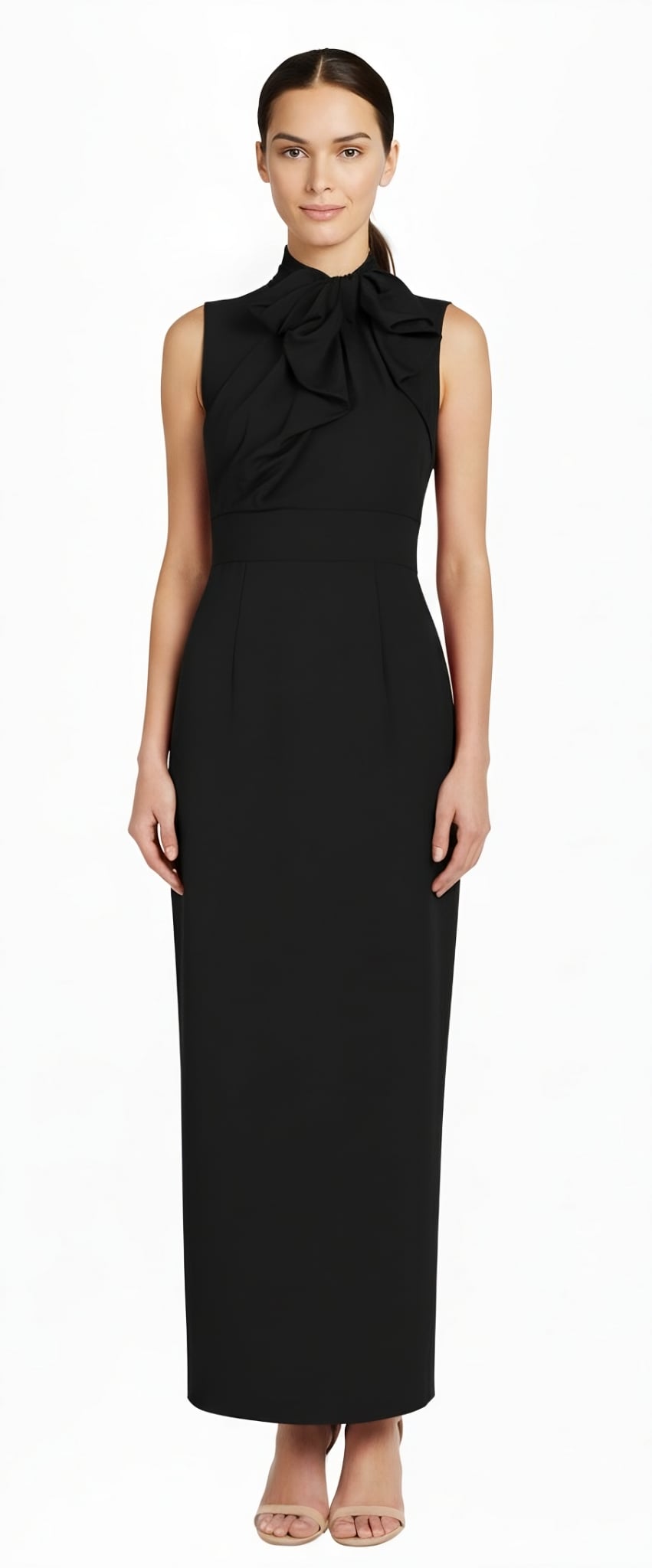 Neck Detail Fitted Maxi
