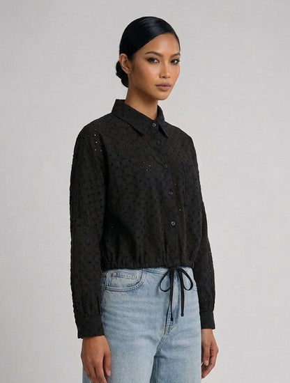 Drawstring Longsleeve Eyelet