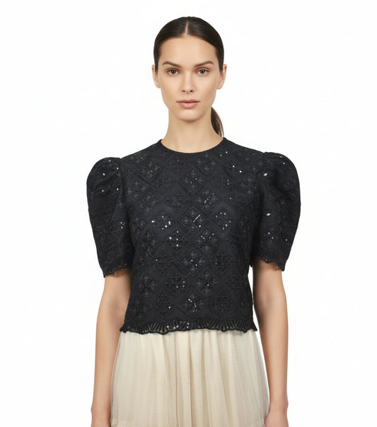 Puffsleeve Roundneck Top