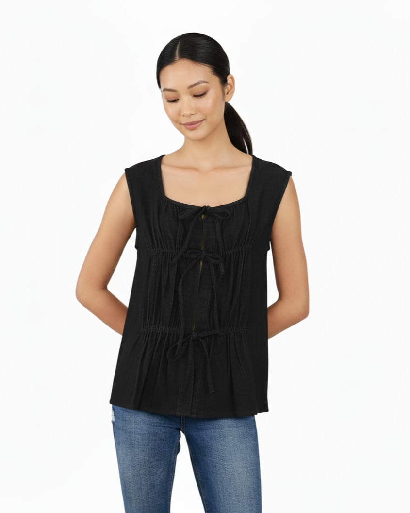 Denim Top with String