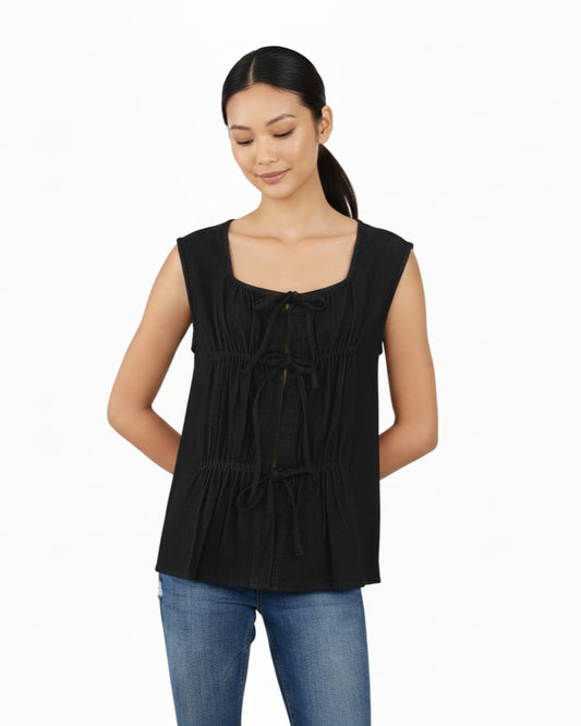 Denim Top with String