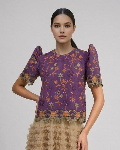Applique Lace Roundneck