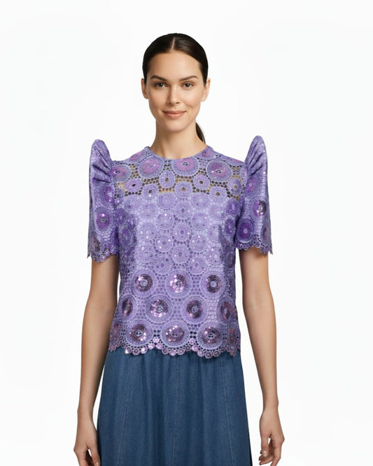 Sequined Roundneck Terno Top