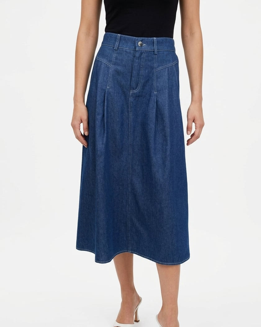 A Line Denim Skirt