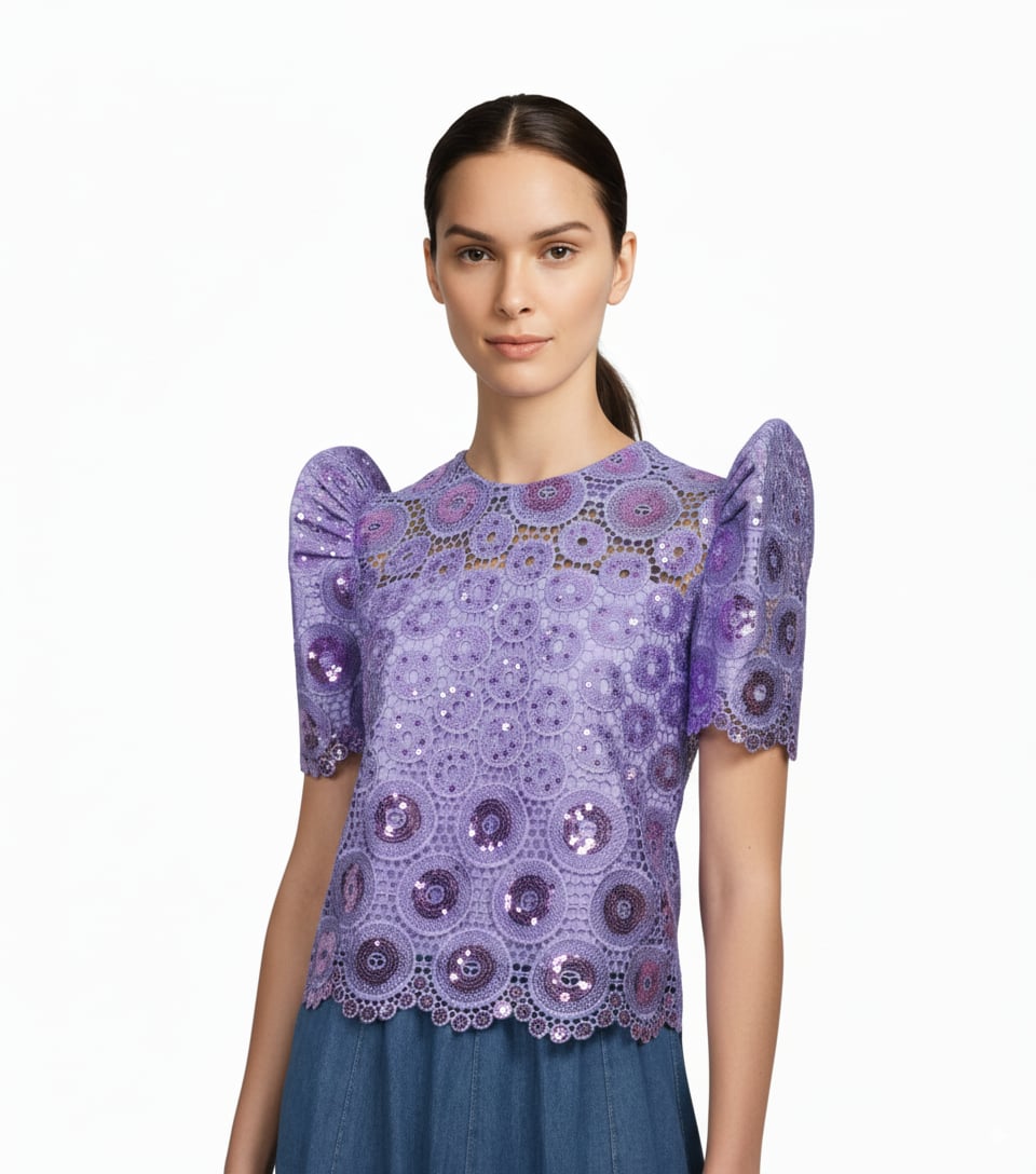 Sequined Roundneck Terno Top