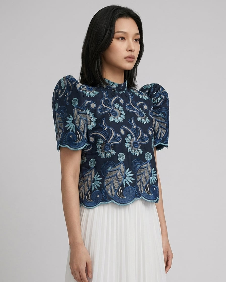 Stand Collar Terno Top