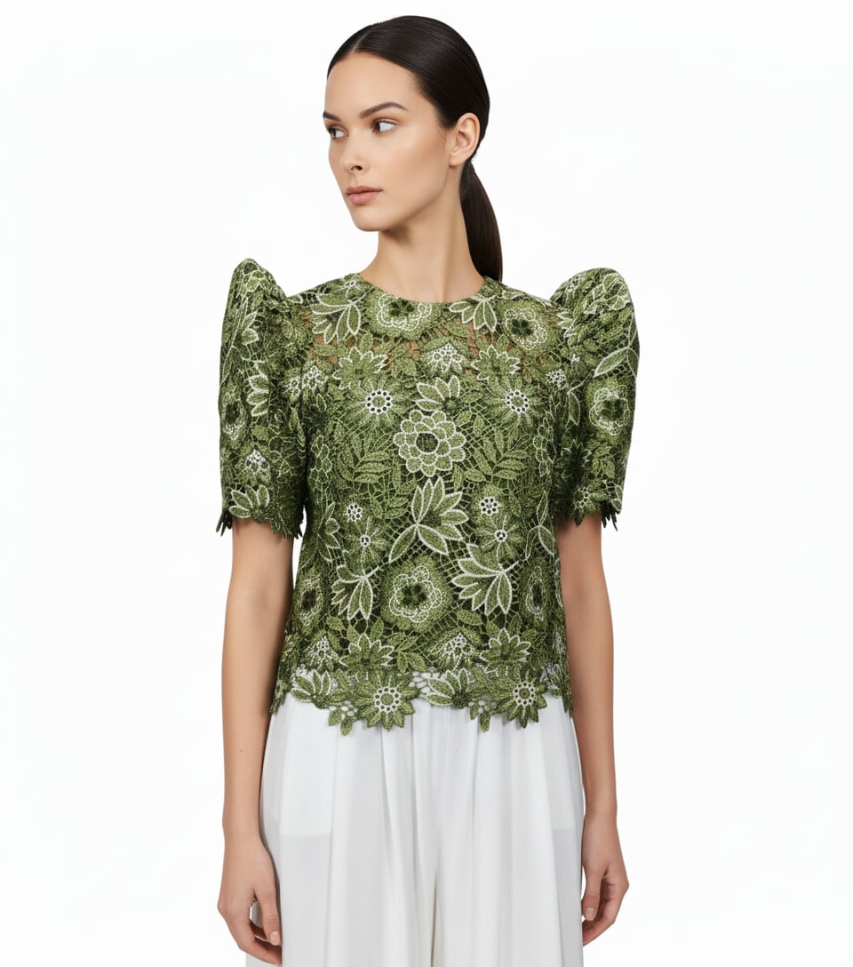 Lace Flower Roundneck Terno Top