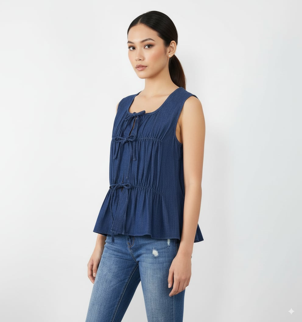 Denim Top with String