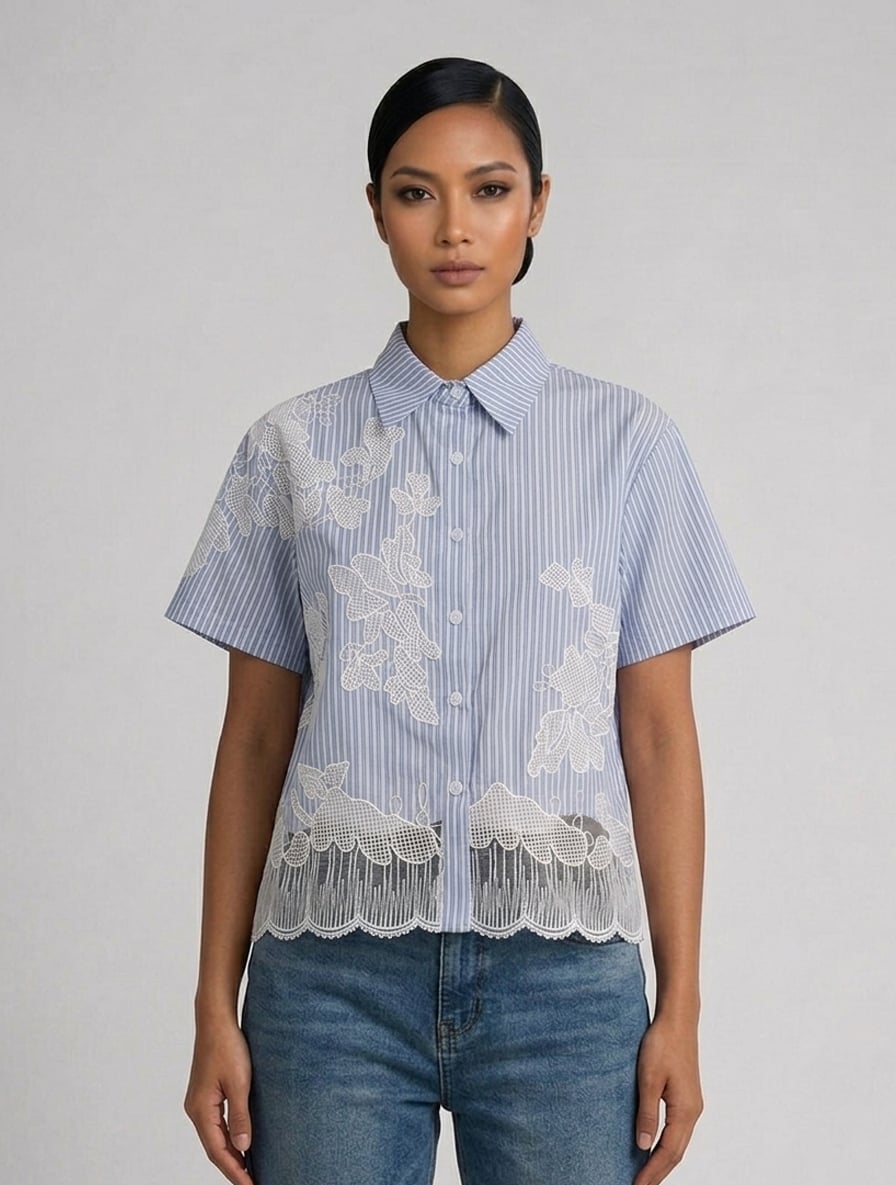 Buttondown With Lace