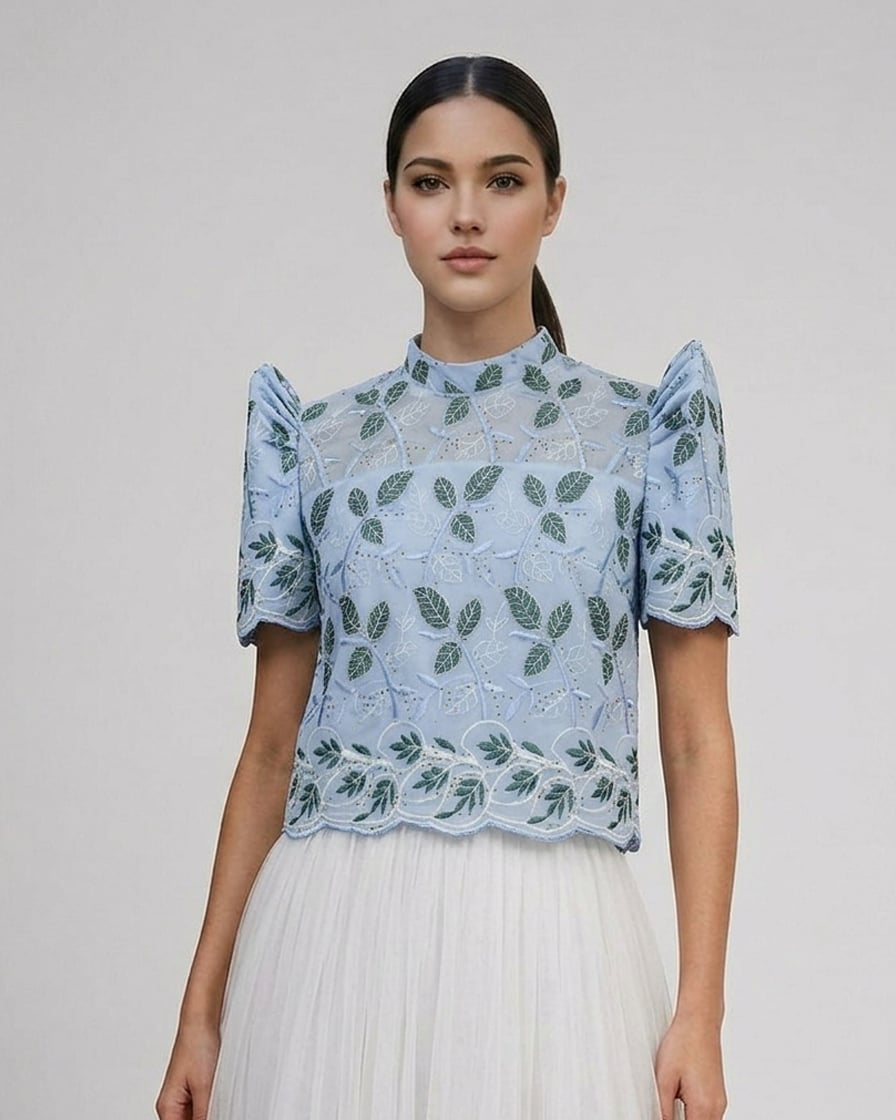 Stand Collar Terno Top